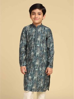 KISAH - Teal Paisley Printed Kurta