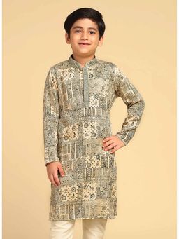 KISAH - Green Abstract Printed Kurta