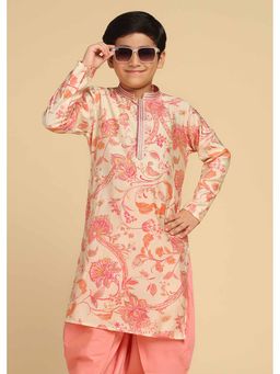 KISAH - Cream Floral Printed Kurta