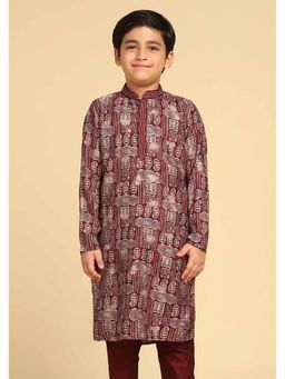 KISAH - Maroon Paisley Printed Kurta