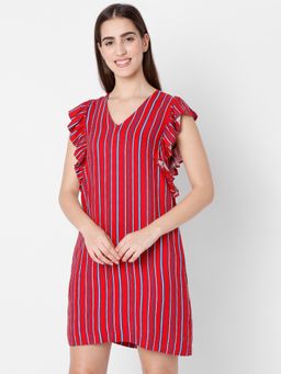 Spykar - Red Cotton Regular Fit Dress for Women