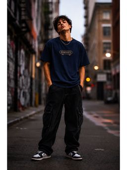 Bene Kleed - Men Embroidered Oversized Fit Cotton T-Shirt