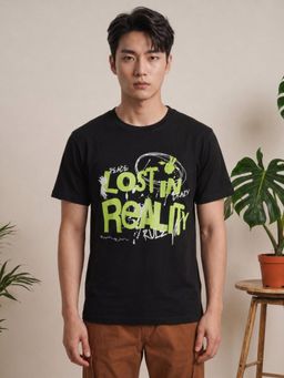 Bene Kleed - Men Typography Oversized Fit Cotton T-Shirt