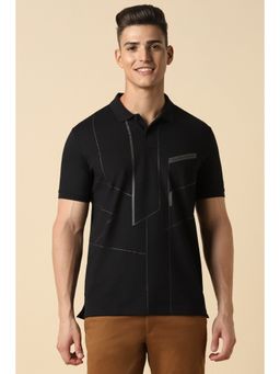 Allen Solly - Men Black Print Polo Neck Printed Polo T-Shirt s