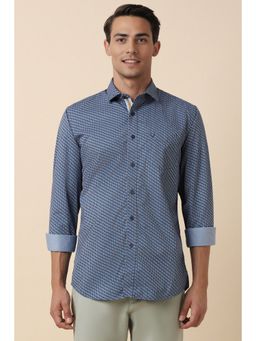 Allen Solly - Men Blue Slim Fit Print Full Sleeves Casual Shirt