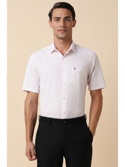 Allen Solly - Men White Slim Fit Print Half Sleeves Formal Shirt