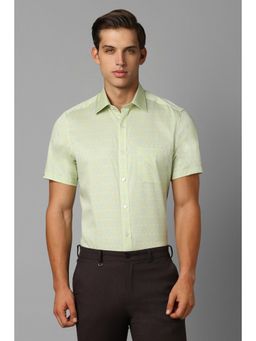 Louis Philippe - Men Green Classic Fit Print Half Sleeves Formal Shirt
