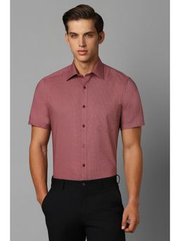 Louis Philippe - Men Red Classic Fit Print Half Sleeves Formal Shirt