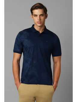 Louis Philippe - Men Navy Print Polo T-Shirt