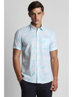 Peter England - Men White Slim Fit Print Shirt