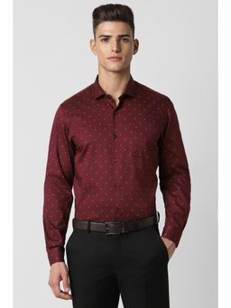 Peter England - Men Maroon Slim Fit Formal Shirt