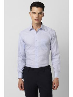 Van Heusen - Men Blue Regular Fit Check Full Sleeves Formal Shirt