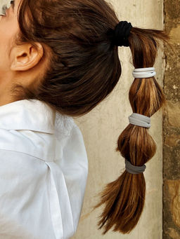 Pipa Bella by Nykaa Fashion - Shades of Black Hair Tie (Set of 5)