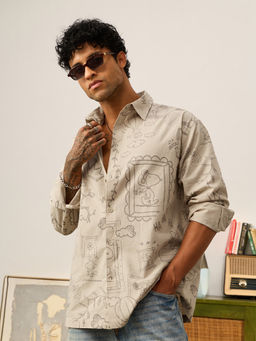 The Souled Store - Beige Official Peanuts Day In A Life Men Relaxed Shirts