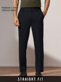 The Souled Store - Indigo Blue Men Straight-Fit Trousers