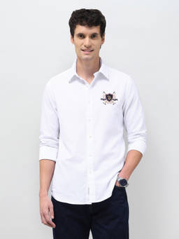 U.S. POLO ASSN. - Men White Oxford Tailored Fit Shirt