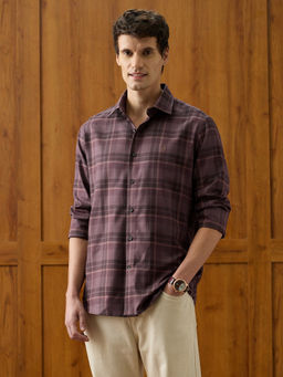 U.S. POLO ASSN. - Men Wine Checked Twill Shirt