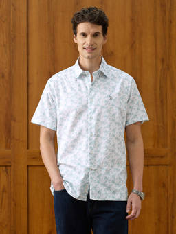 U.S. POLO ASSN. - Men White Floral Printed Regular Fit Shirt