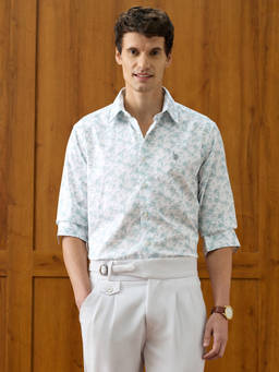 U.S. POLO ASSN. - Men White Floral Printed Regular Fit Shirt