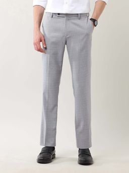 Arrow - Men Grey Slim Polyester Formal Trouser
