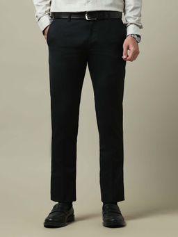 Arrow - Men Black Regular Polyester Formal Trouser