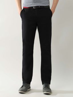 Arrow Sports - Men Black Regular Cotton Casual Trouser