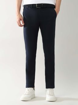 Arrow Sports - Men Blue Slim Cotton Casual Trouser