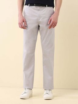 U.S. POLO ASSN. - Men Grey Regular Cotton Casual Trouser