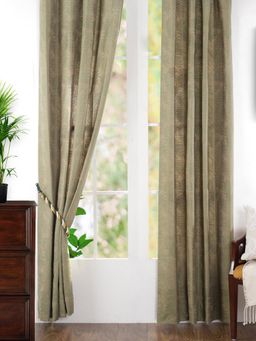 Maspar - Printed Viscose Long Curtain Set For Door (Pack of 2) 7.5 Feet