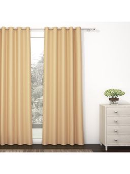 Story@Home - Dark Brown Semi Long Door Blackout 1 Pc Curtain 8 Feet
