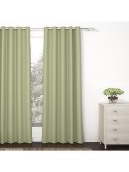 Story@Home - Light Green Semi Long Door Blackout 1 Pc Curtain 8 Feet