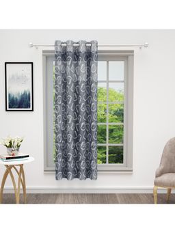 Story@Home - Bedspun Cosmo Sheer Grey Leaf Curtain