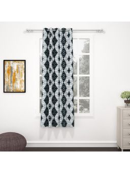 Story@Home - Bedspun Raga Grey & Black Geometric Curtain