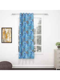 Story@Home - Bedspun Raga Blue Leaf Curtain