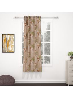 Story@Home - Bedspun Raga Brown Leaf Curtain