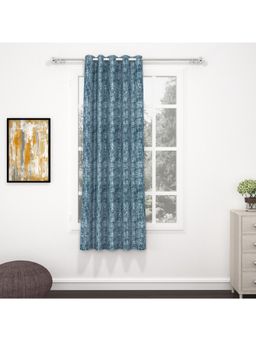 Story@Home - Bedspun Raga Ash Blue Textured Curtain