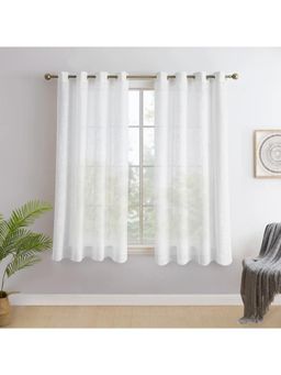 Story@Home - Serene Off White Solid Window Curtain 5 Feet
