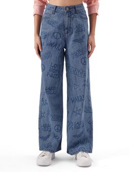 The Souled Store - Official Wonder Woman Warrior Wide Leg Fit Jeans
