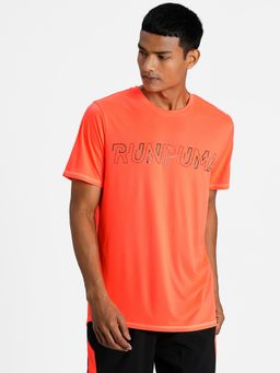 Puma - Run Logo Men Orange T-Shirt