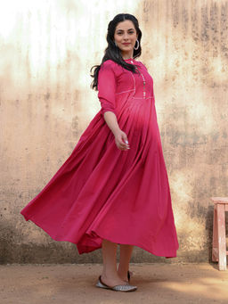 NUHH - Play In Fuchsia Midi Dress
