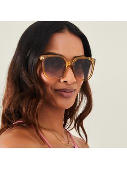 Accessorize London - Womens Brown Crystal Square Sunglasses