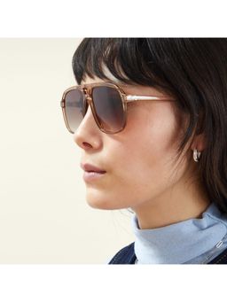 Accessorize London - Womens Mocha Resin Aviator Sunglasses