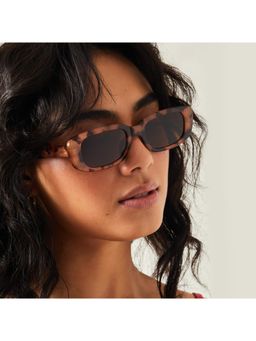 Accessorize London - Womens Narrow Tortoiseshell Rectangle Sunglasses