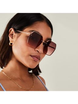 Accessorize London - Womens Pink Hexagonal Ombre Sunglasses