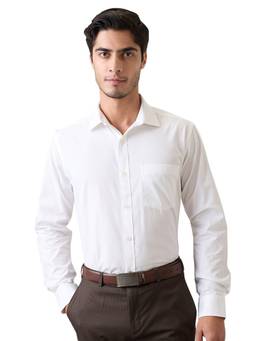 Park Avenue - Regular Fit Solid White Shirt