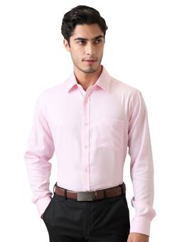 Park Avenue - Regular Fit Textured Pink Shirt