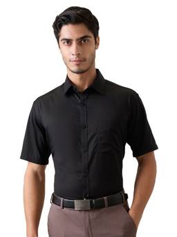 Park Avenue - Regular Fit Solid Black Shirt