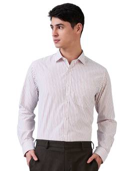 Park Avenue - Slim Fit Striped White Shirt
