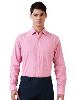 Raymond - Slim Fit Textured Pink Shirt
