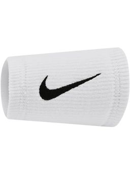 Nike - Unisex White ELITE DOUBLEWIDE WRISTBANDS (Pack of 2)
